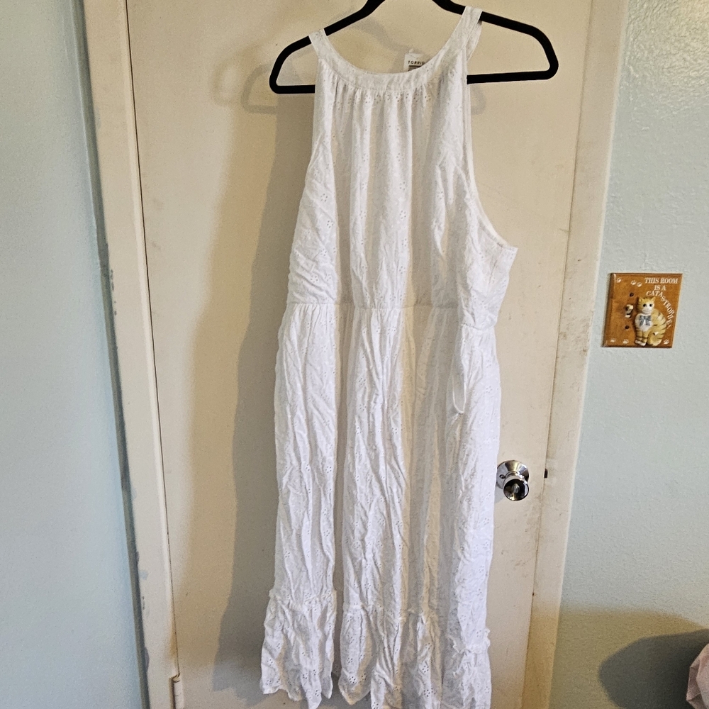 Torrid White eyelet tank dress